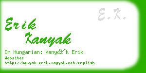 erik kanyak business card